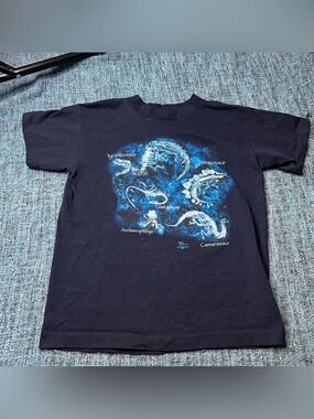 Vintage 2003 Wild Cotton Dinosaur Fossil Front & Back Print T-Shirt Youth 14-16